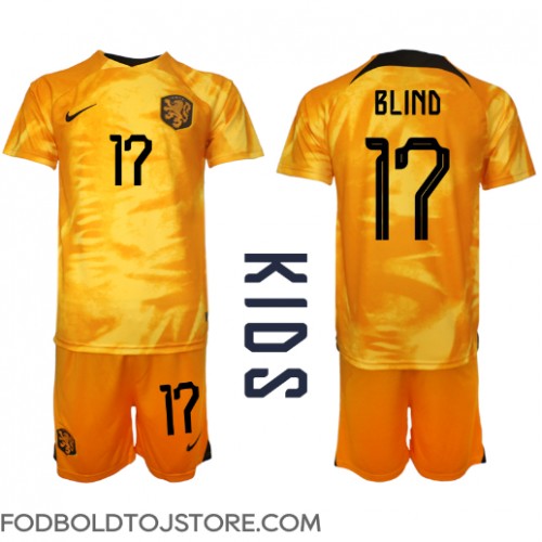 Holland Daley Blind #17 Hjemmebanesæt Børn VM 2022 Kortærmet (+ Korte bukser)